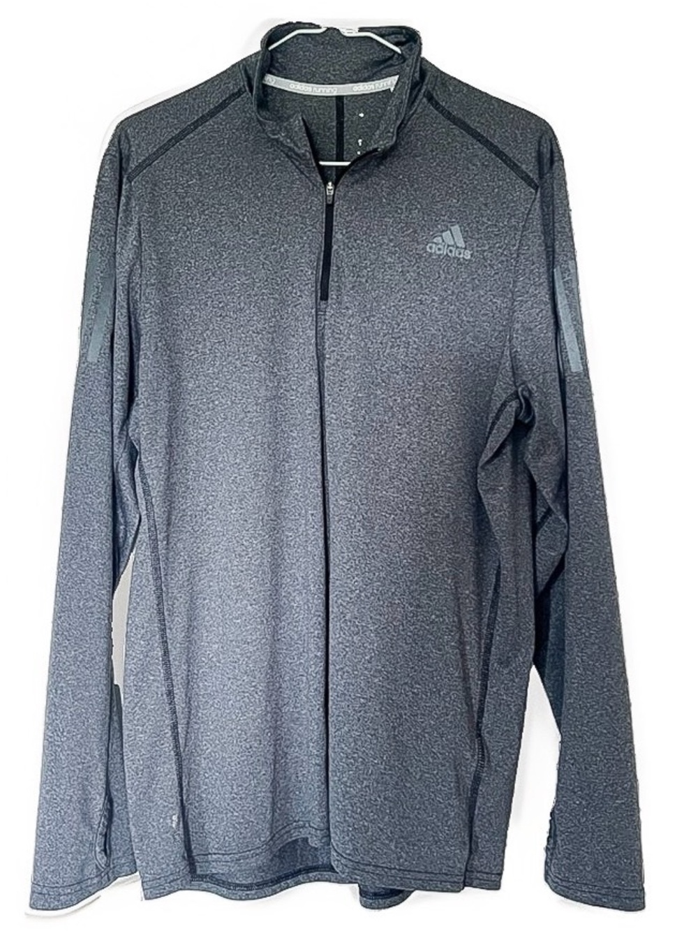 Adidas Men's Dark Heather Gray Full-Zip Performance Jacket Large